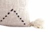 Dun Linnen Pom Pom Kussen Off White/Zwart - Afbeelding 2